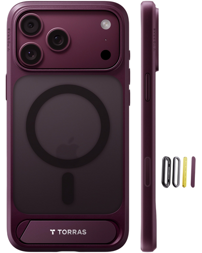 Torras Ostand L1 Case for iPhone 17 Pro / iPhone 18 Pro - Burgundy #color_burgundy