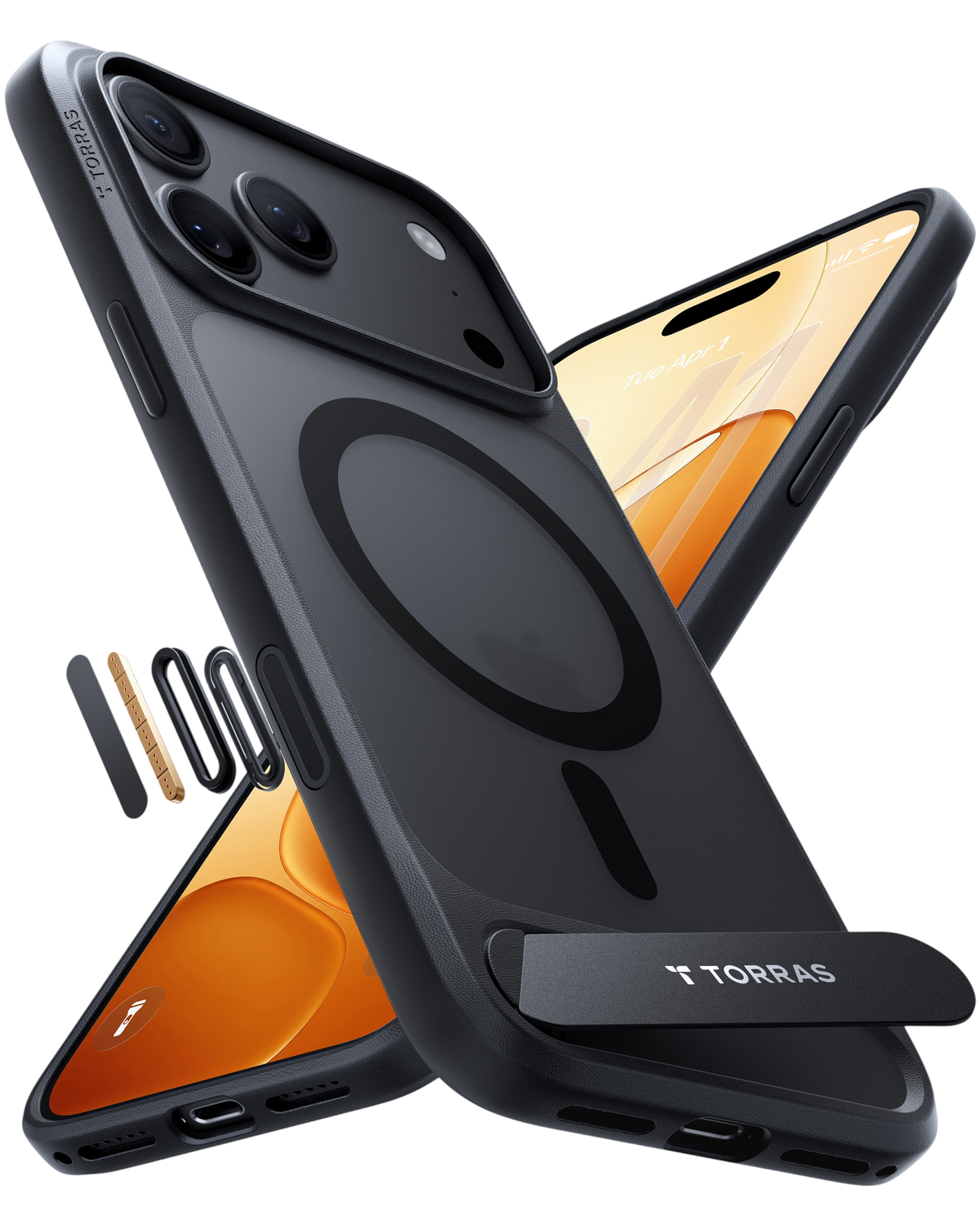 Torras Ostand L1 Case for iPhone 17 Pro / iPhone 18 Pro - Black #color_black