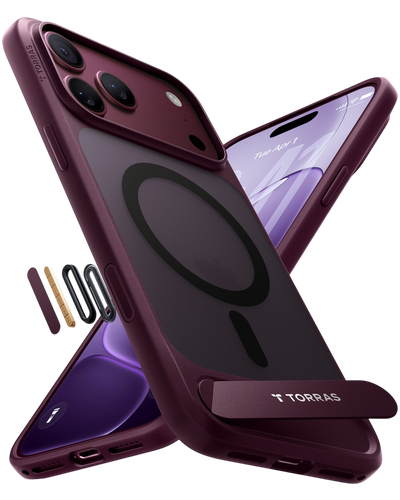 Torras Ostand L1 Case for iPhone 17 Pro / iPhone 18 Pro - Burgundy #color_burgundy
