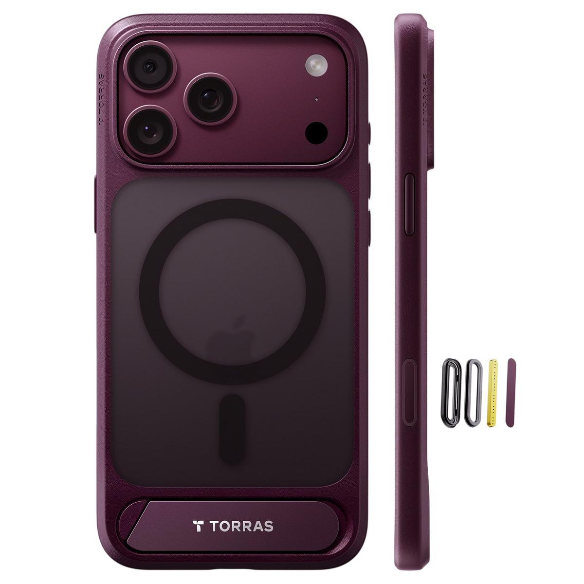 Torras Ostand L1 Case for iPhone 17 Pro / iPhone 18 Pro - Burgundy #color_burgundy