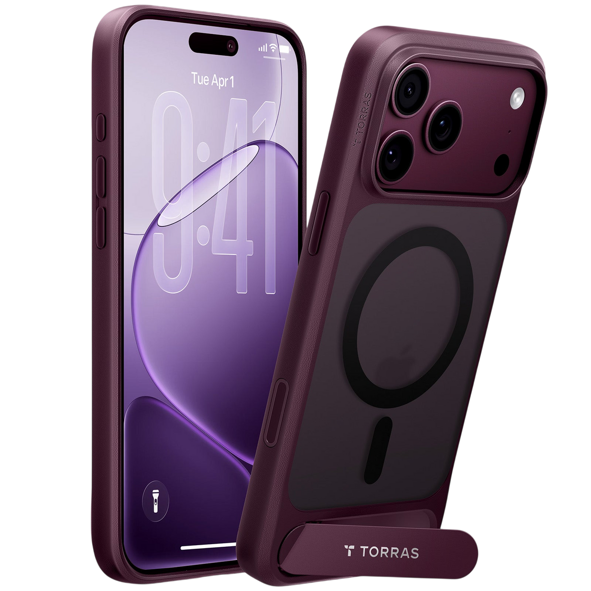 Torras Ostand L1 Case for iPhone 17 Pro / iPhone 18 Pro - Burgundy #color_burgundy