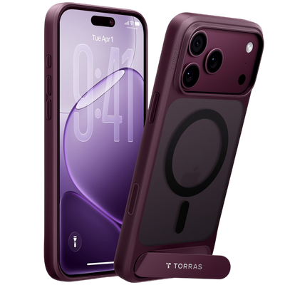 Torras Ostand L1 Case for iPhone 17 Pro / iPhone 18 Pro - Burgundy #color_burgundy