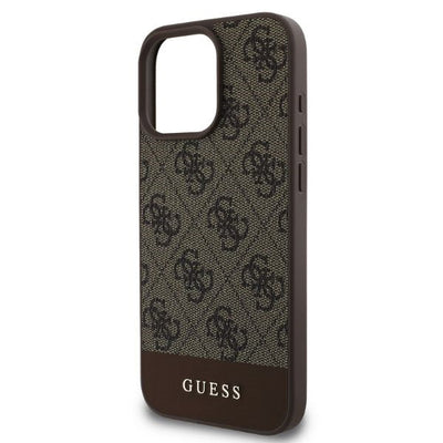 Guess GUHCP16XG4GLBR حافظة صلبة لهاتف iPhone 16 Pro Max 6.9 بوصة بني 4G بشريط سفلي