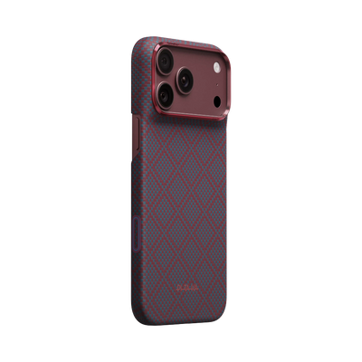 Pitaka Argyle Edge Case for iPhone 18 Pro Max - Blue's Red