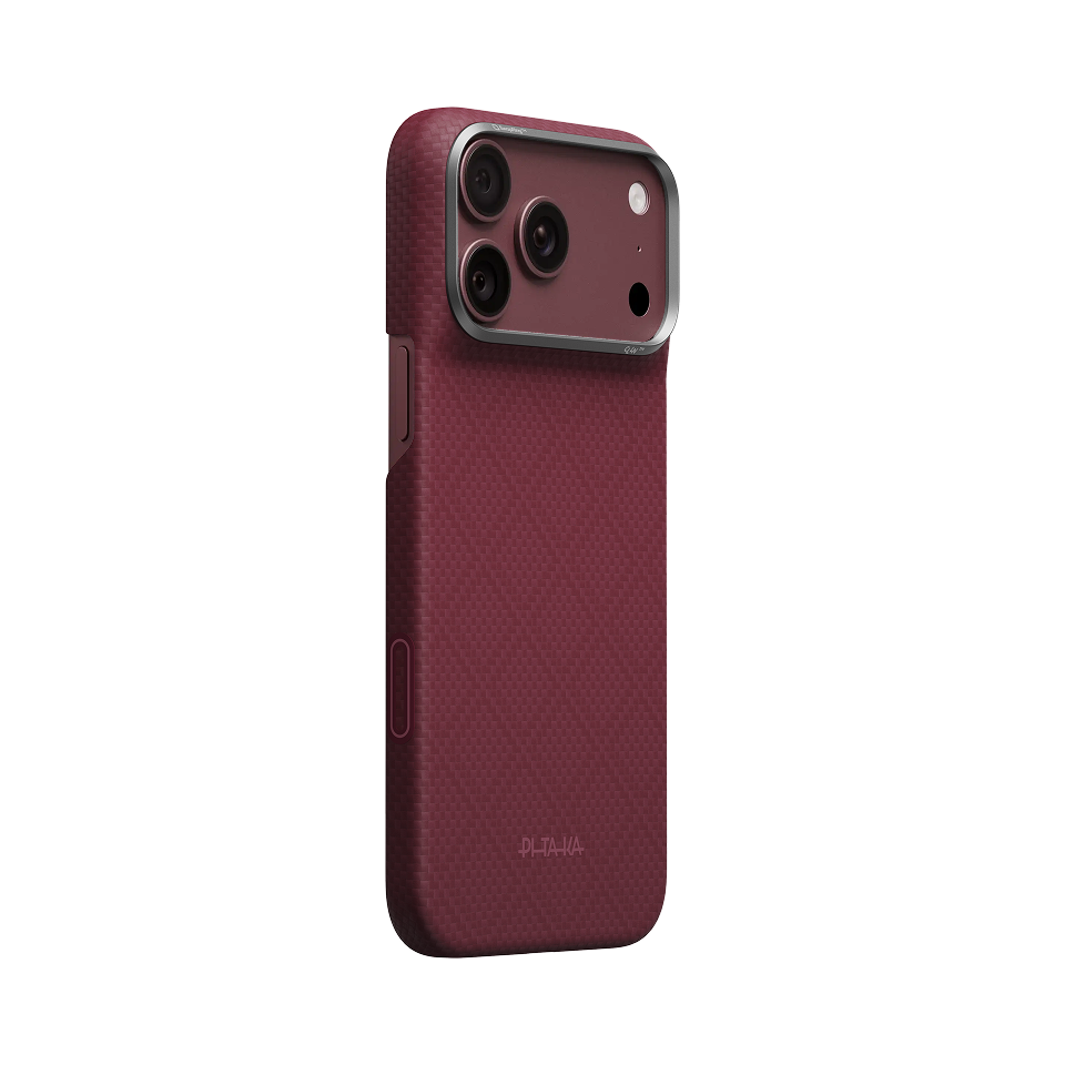 Pitaka Argyle Edge Case for iPhone 18 Pro Max - Burgundy