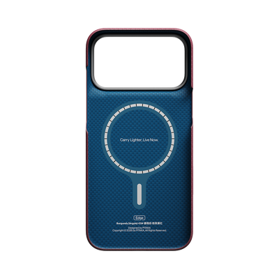 Pitaka Argyle Edge Case for iPhone 18 Pro Max - Burgundy, view 2