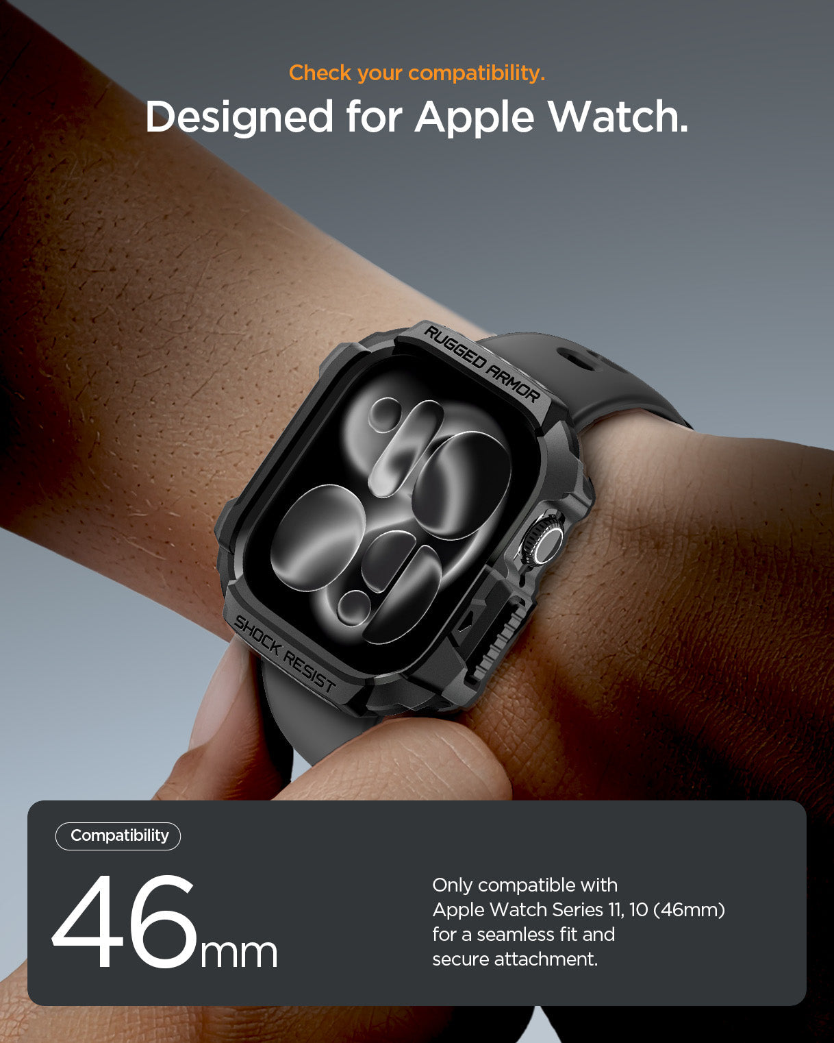 Spigen Rugged Armor 2 Case for Apple Watch Series 11 / Series 10 46mm