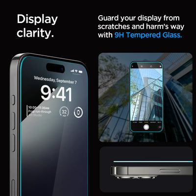 Spigen iPhone 15 Pro Screen Protector EZ FIT GLAS.tR - 2 Pack