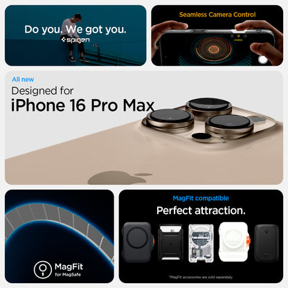 حافظة Spigen Ultra Hybrid T (MagFit + التحكم في الكاميرا) لهاتف iPhone 16 Pro Max