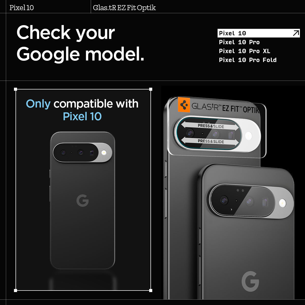 Spigen Optik EZ Fit Lens Protector for Google Pixel 10 Series