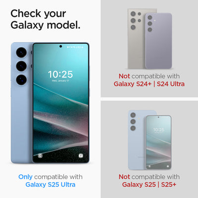 Spigen واقي شاشة GLAS.tR EZ Fit لهاتف Samsung Galaxy S25 Ultra - عبوة من قطعتين
