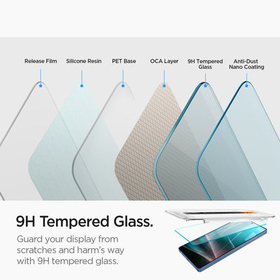 Spigen واقي شاشة GLAS.tR EZ Fit لهاتف Samsung Galaxy S25 Ultra - عبوة من قطعتين
