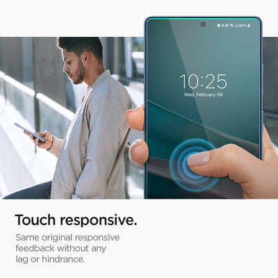 Spigen واقي شاشة GLAS.tR EZ Fit لهاتف Samsung Galaxy S25 Ultra - عبوة من قطعتين