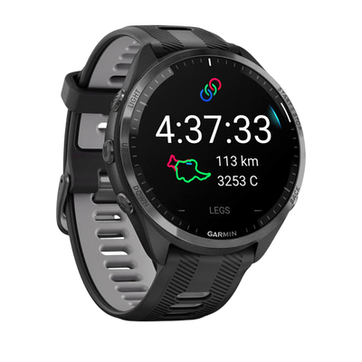 Garmin Forerunner 965 Premium GPS Running Smartwatch - Carbon Gray DLC Titanium Bezel with Black Case - Black #color_black
