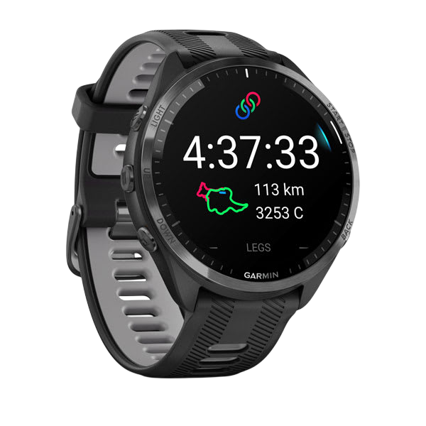 Garmin Forerunner 965 Premium GPS Running Smartwatch - Carbon Gray DLC Titanium Bezel with Black Case - Black #color_black