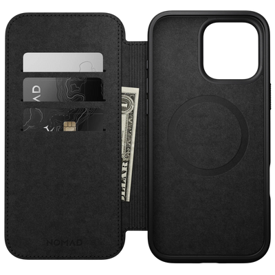Nomad Modern Leather Folio Case for iPhone 16 Pro Max (Nomad Leather)