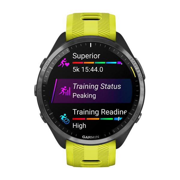 Garmin Forerunner 965 Premium GPS Running Smartwatch - Carbon Gray DLC Titanium Bezel with Black Case - Yellow #color_yellow
