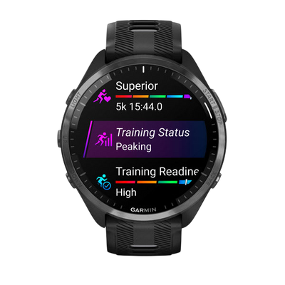 Garmin Forerunner 965 Premium GPS Running Smartwatch - Carbon Gray DLC Titanium Bezel with Black Case - Black #color_black