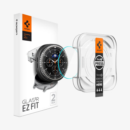 Spigen GLAS.tR EZ Fit Screen Protector for Samsung Galaxy Watch8 Classic - 2 Pack