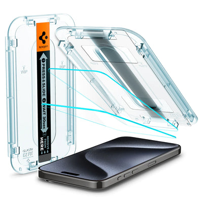 Spigen iPhone 15 Pro Pack (Screen protector + Crystal Flex Clear Case + Spigen 27W ArcStation 27W Wall Charger)
