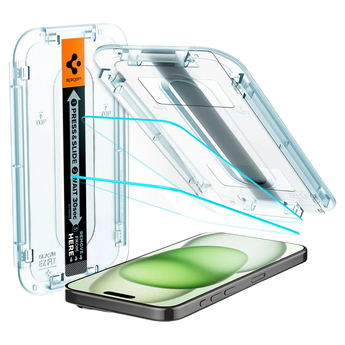 Spigen iPhone 16 Plus / 15 Plus Screen Protector EZ FIT GLAS.tR - 2 Pack
