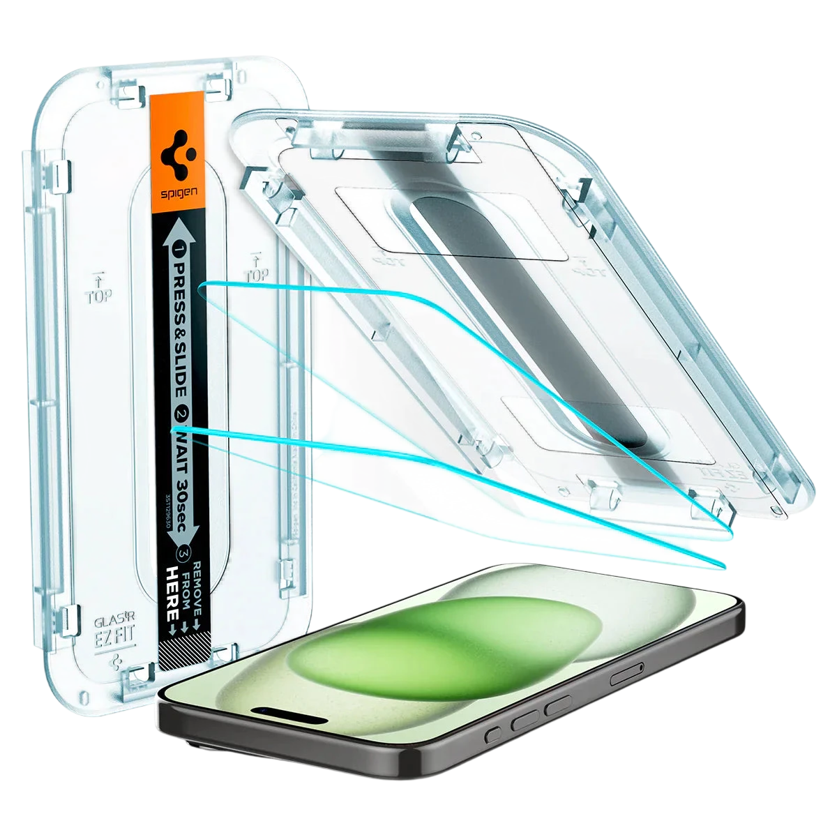 Spigen iPhone 16 Plus / 15 Plus Screen Protector EZ FIT GLAS.tR - 1 Pack