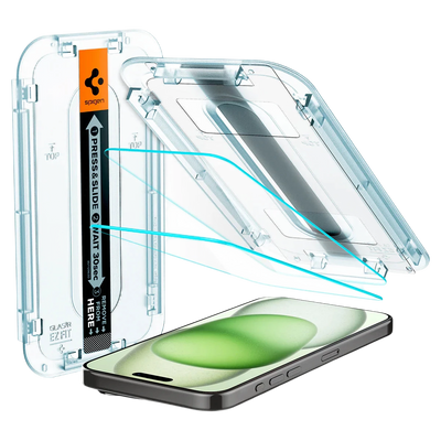 Spigen iPhone 16 Plus / 15 Plus Screen Protector EZ FIT GLAS.tR - 1 Pack
