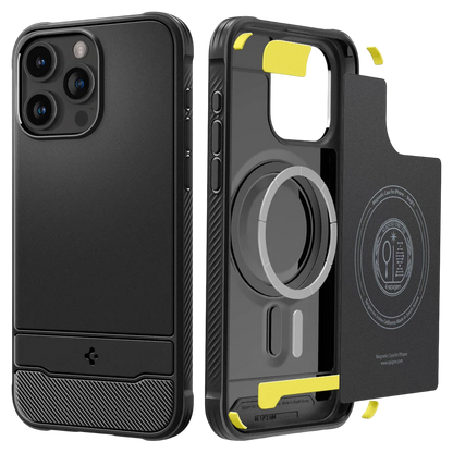 Spigen iPhone 15 Pro Case Rugged Armor (MagFit) - Matte Black