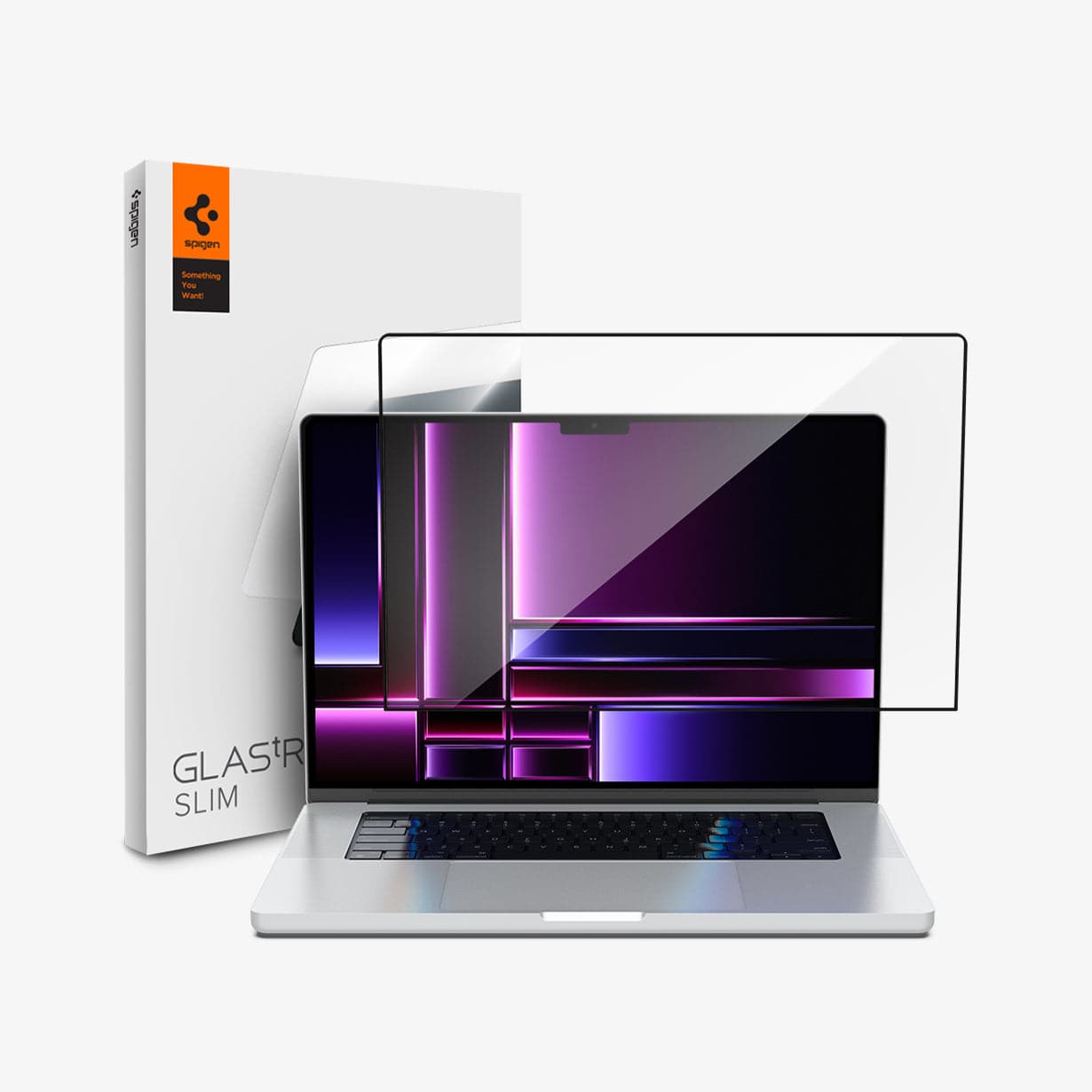 حماية شاشة زجاجية مقساة Spigen GLAS.tR SLIM لجهاز MacBook Pro مقاس 14 بوصة M4 / M3 / M2 / M1