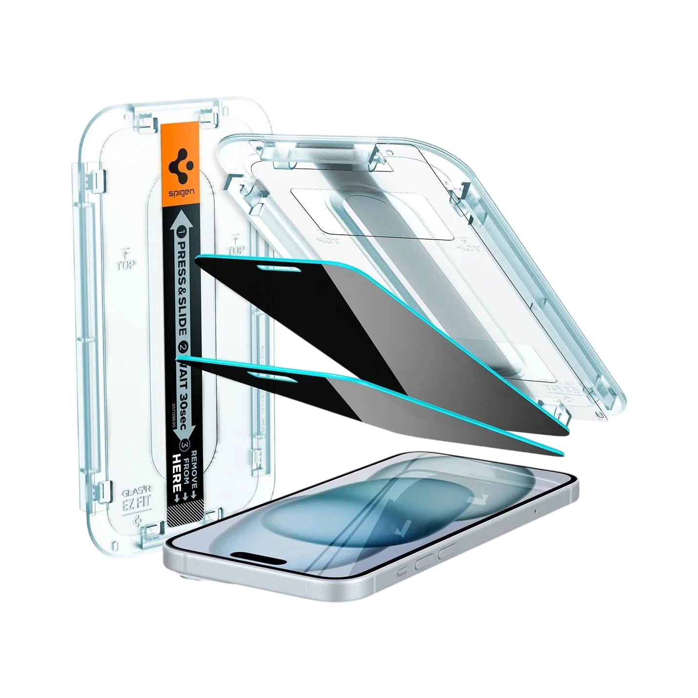 Spigen iPhone 16 Plus / 15 Plus Screen Protector GLAS.tR EZ Fit | Privacy - 2 Pack