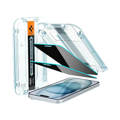 Spigen iPhone 16 Plus / 15 Plus Screen Protector GLAS.tR EZ Fit | Privacy - 2 Pack