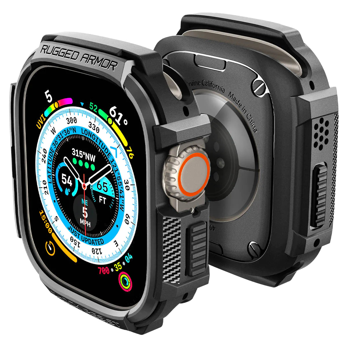 Spigen Rugged Armor Case for Apple Watch Ultra 2 / Ultra 1 (49mm) - Matte Black