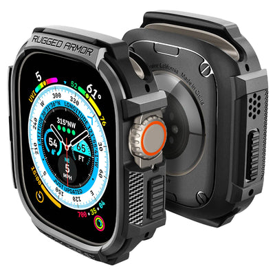 Spigen Rugged Armor Case for Apple Watch Ultra 2 / Ultra 1 (49mm) - Matte Black