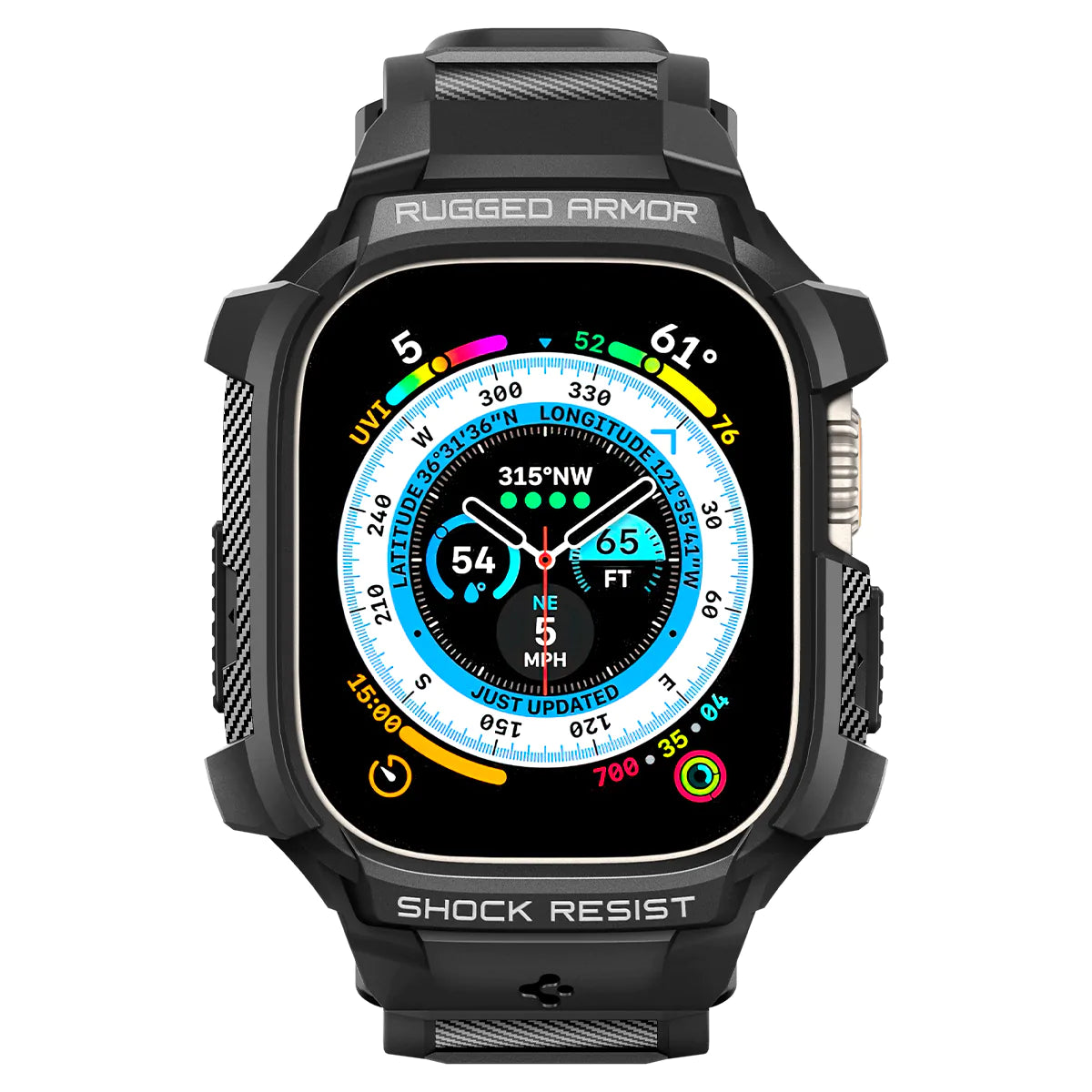 Spigen Rugged Armor Pro Case for Apple Watch Ultra 2 / Ultra 1 (49mm) - Black