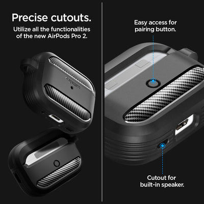 Spigen Rugged Armor Case for Apple AirPods Pro 2  -  Matte Black