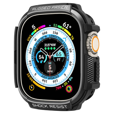 Spigen Rugged Armor Case for Apple Watch Ultra 2 / Ultra 1 (49mm) - Matte Black